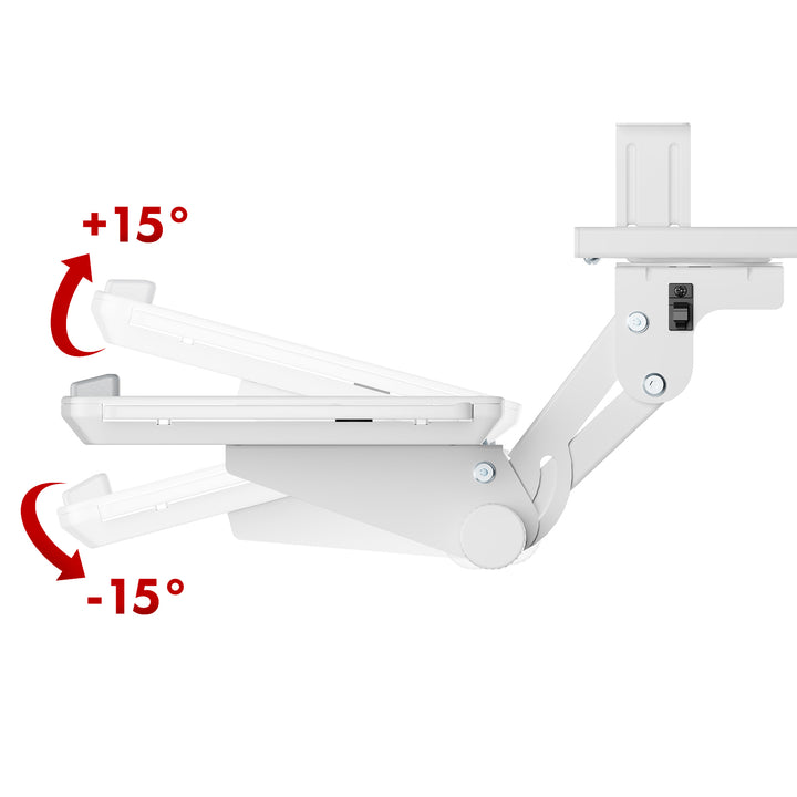 Supporto per tastiera sotto la scrivania Maclean, regolabile, max. 5 kg, bianco, MC56 W. 5 kg, bianco, MC-156 W