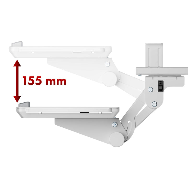 Supporto per tastiera sotto la scrivania Maclean, regolabile, max. 5 kg, bianco, MC56 W. 5 kg, bianco, MC-156 W