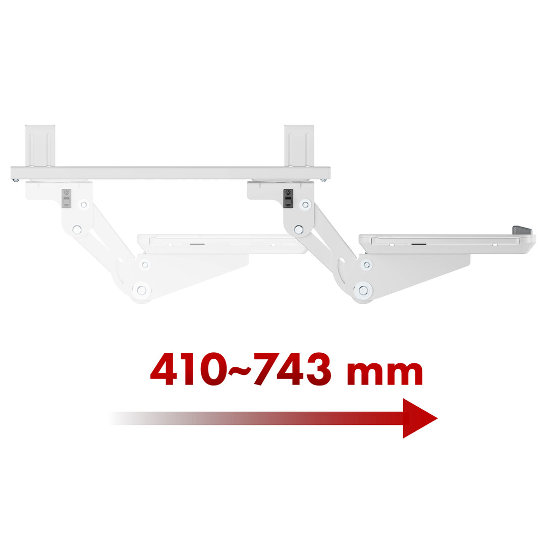 Supporto per tastiera sotto la scrivania Maclean, regolabile, max. 5 kg, bianco, MC56 W. 5 kg, bianco, MC-156 W
