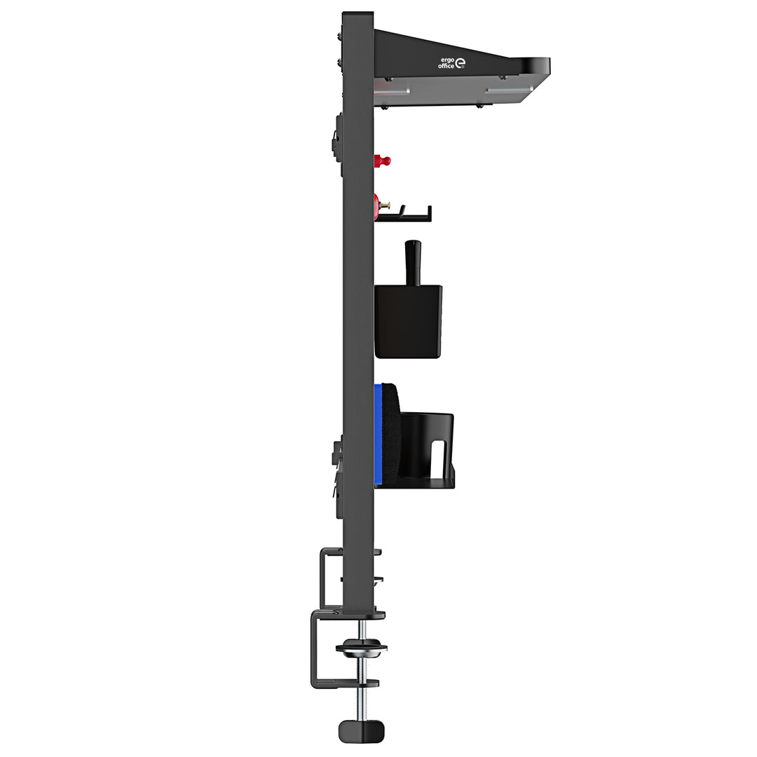 Divisorio / organizzatore per scrivania Ergo Office, carico massimo 10 kg, lavagna bianca e sughero, larghezza 1250 mm, nero,ER-300 B