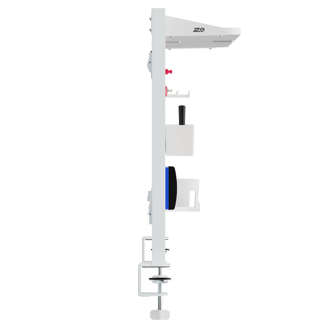 Divisorio / organizzatore per scrivania Ergo Office, carico massimo 10 kg, lavagna bianca e sughero, larghezza 1250 mm, bianco, ER-300 W
