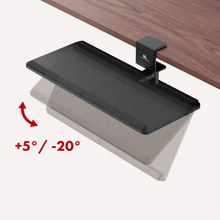 Supporto per tastiera Maclean undesk, carico massimo 5 kg, regolabile in orizzontale e verticale, nero, MC-108 B