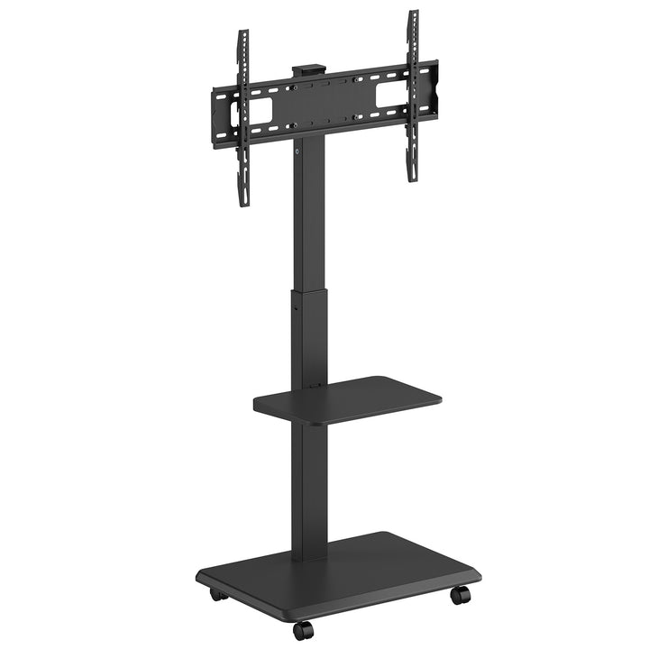 Supporto TV / carrello Ergo-Office, carico massimo 50kg / ripiano 5kg, max. VESA 600x400, presa di corrente integrata, nero, ER-304 B
