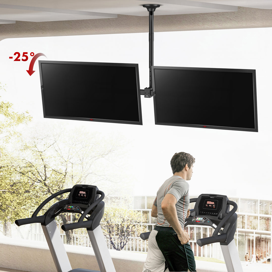Supporto a soffitto Maclean per due TV, carico massimo 2x40kg, 34-60", max VESA 600x400, MC-111 B