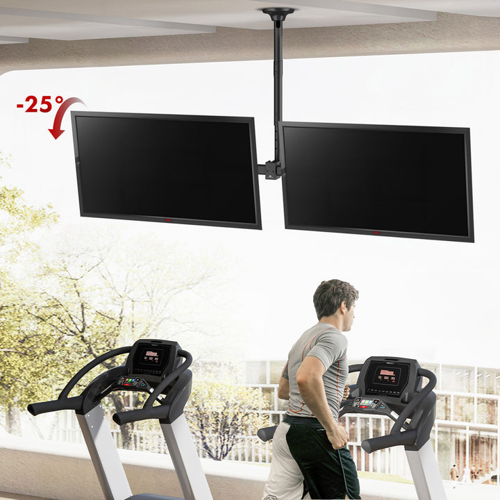 Supporto a soffitto Maclean per due TV, carico massimo 2x40kg, 34-60", max VESA 600x400, MC-111 B