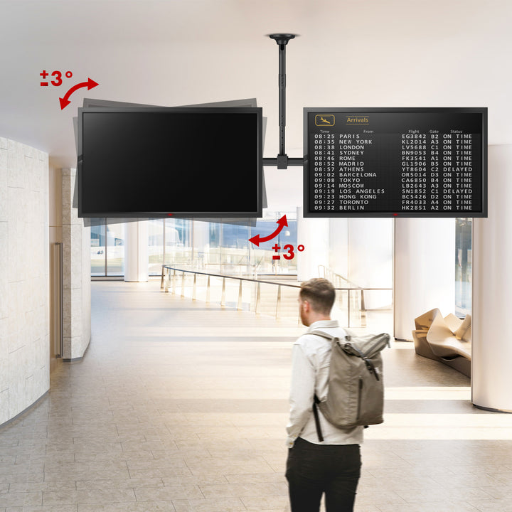 Supporto a soffitto Maclean per due TV, carico massimo 2x40kg, 34-60", max VESA 600x400, MC-111 B