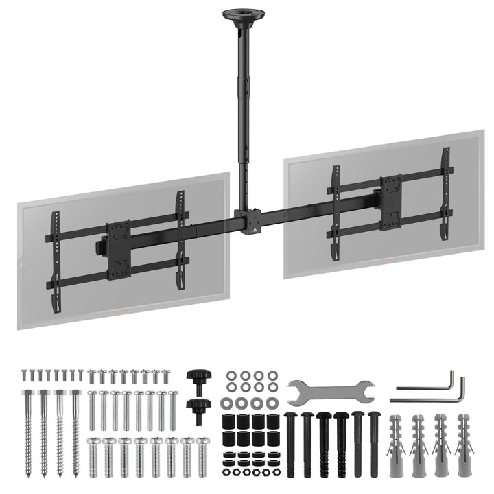 Supporto a soffitto Maclean per due TV, carico massimo 2x40kg, 34-60", max VESA 600x400, MC-111 B