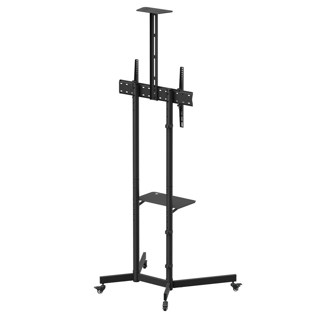 Supporto TV / carrello Maclean, ripiano per telecamera, su ruote, 37-70", carico massimo 45kg/5kg ripiano, max. VESA 600x400, MC-113 B