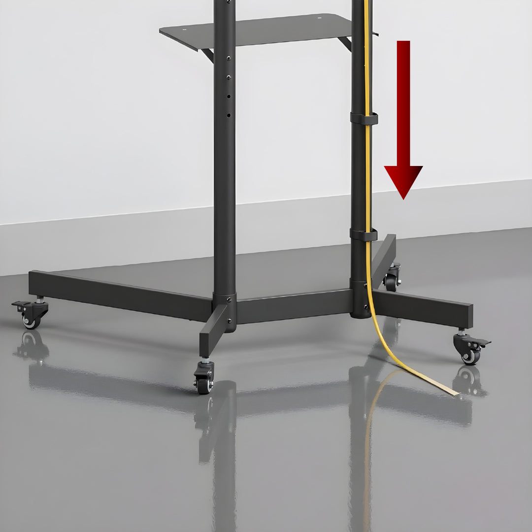 Supporto TV / carrello Maclean, ripiano per telecamera, su ruote, 37-70", carico massimo 45kg/5kg ripiano, max. VESA 600x400, MC-113 B