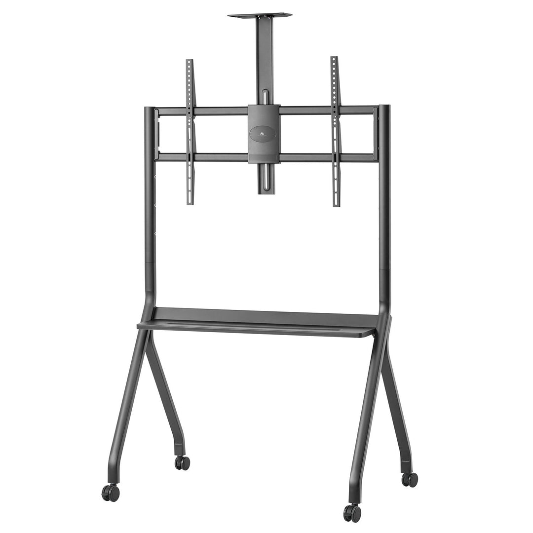 Supporto TV / carrello Maclean, ripiano per telecamera, su ruote, 55-100", carico massimo 120kg/10kg ripiano, max. VESA 900x600, nero, MC-114 B