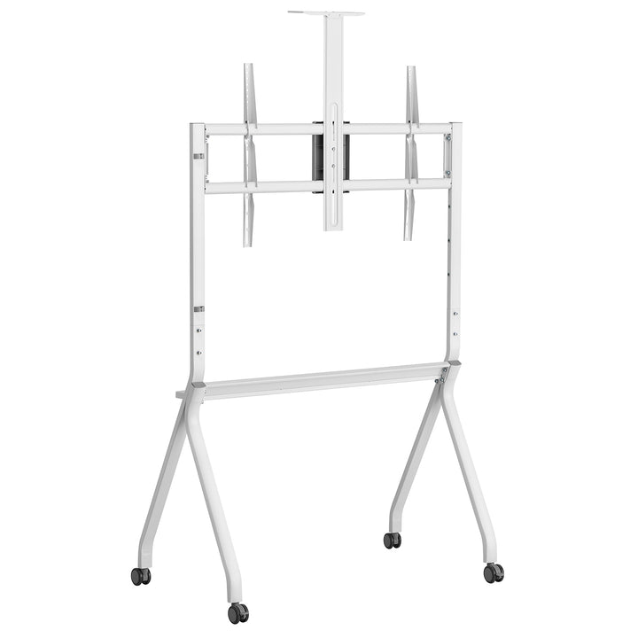 Supporto TV / carrello Maclean, ripiano per telecamera, su ruote, 55-100", carico massimo 120kg/10kg ripiano, max. VESA 900x600, bianco, MC-114 W