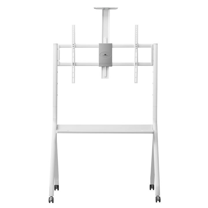 Supporto TV / carrello Maclean, ripiano per telecamera, su ruote, 55-100", carico massimo 120kg/10kg ripiano, max. VESA 900x600, bianco, MC-114 W