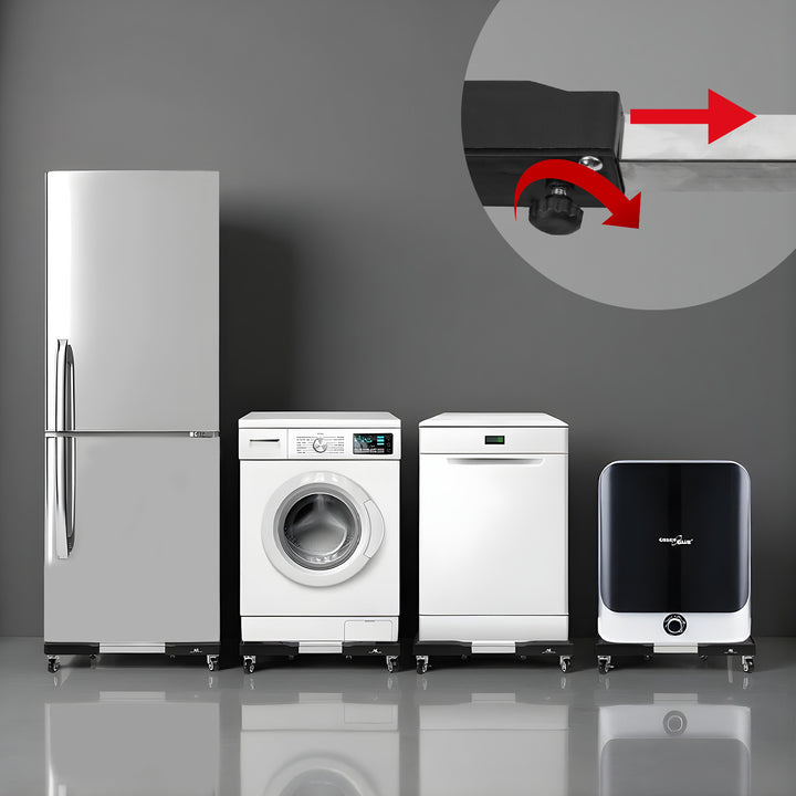 Supporto mobile per lavatrice Maclean, con rotelle, larghezza 700-900 mm, universale, fino a 200 kg, MC-119 B
