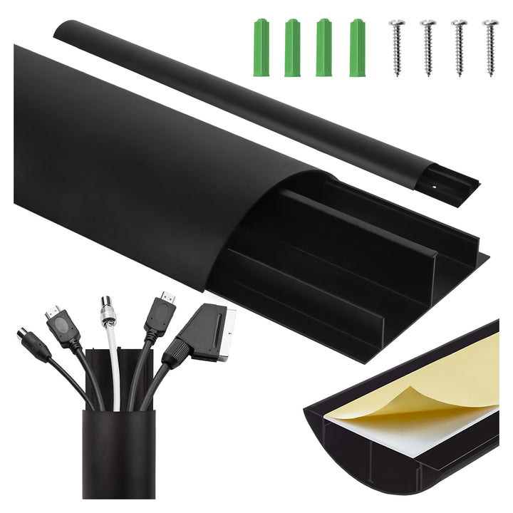 Striscia copricavo Maclean in alluminio, 62x20x750mm, nero, MC-814 B