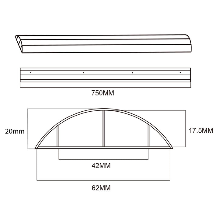 Striscia copricavo Maclean in alluminio, 62x20x750mm, bianco, MC-814 W