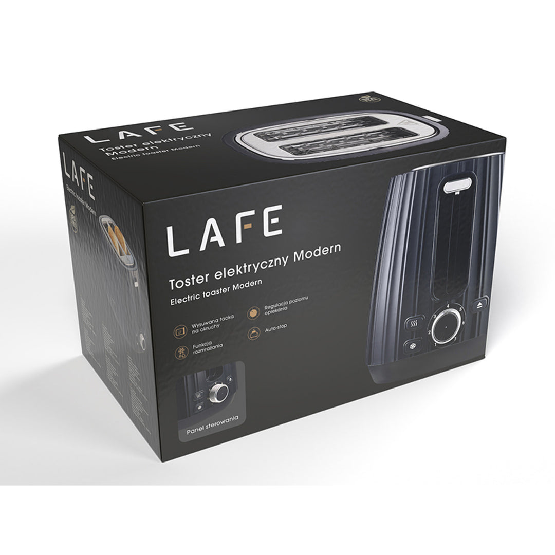 Tostapane Lafe, controllo della tostatura a 7 livelli, 1080W max, nero, Moderno
