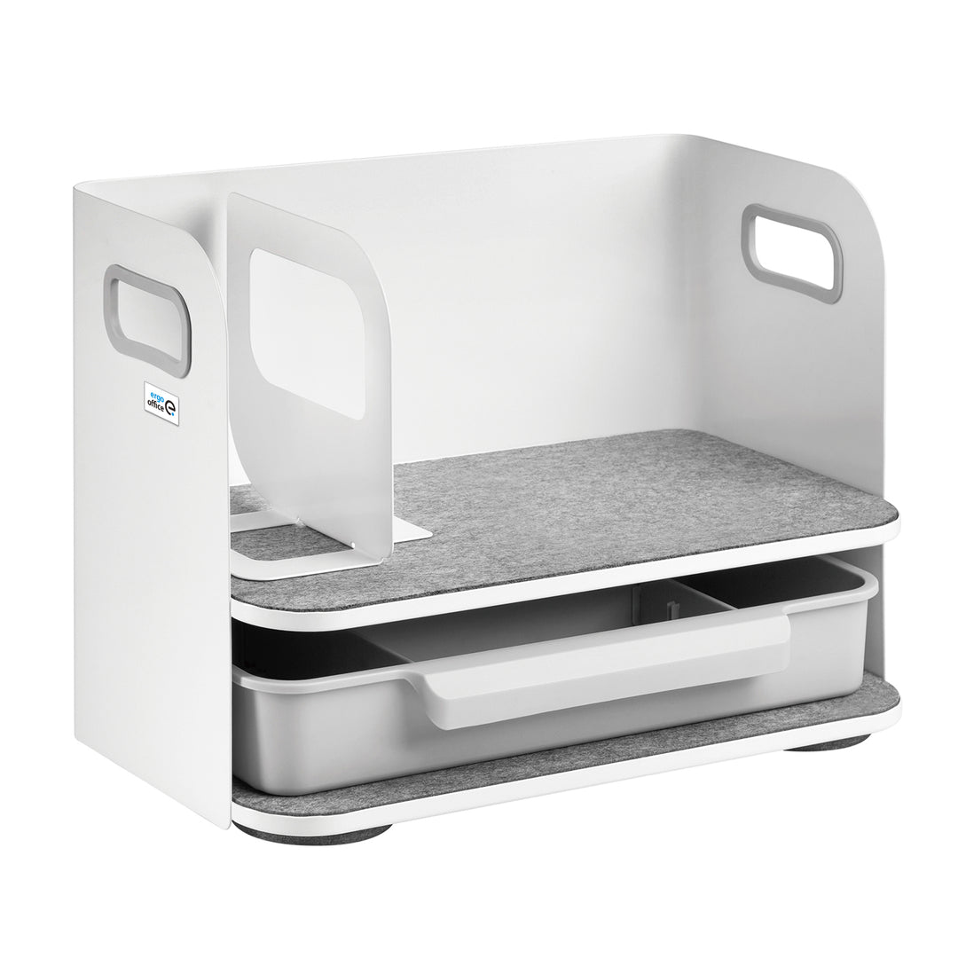 Organizzatore da tavolo con cassetto Ergo Office, bianco, max. 10 kg, ER-440 + Organizzatore da tavolo per utensili ER-442