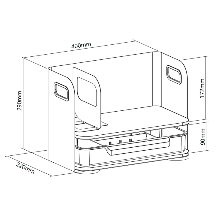 Organizzatore da tavolo con cassetto Ergo Office, bianco, max. 10 kg, ER-440 + Organizzatore da tavolo per utensili ER-442