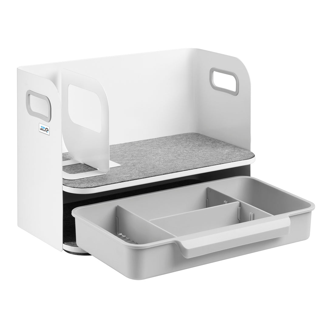Organizzatore da tavolo con cassetto Ergo Office, bianco, max. 10 kg, ER-440 + Organizzatore da tavolo per utensili ER-442