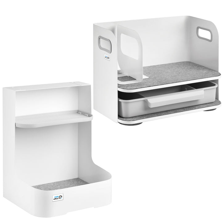Organizzatore da tavolo con cassetto Ergo Office, bianco, max. 10 kg, ER-440 + Organizzatore da tavolo per utensili ER-442