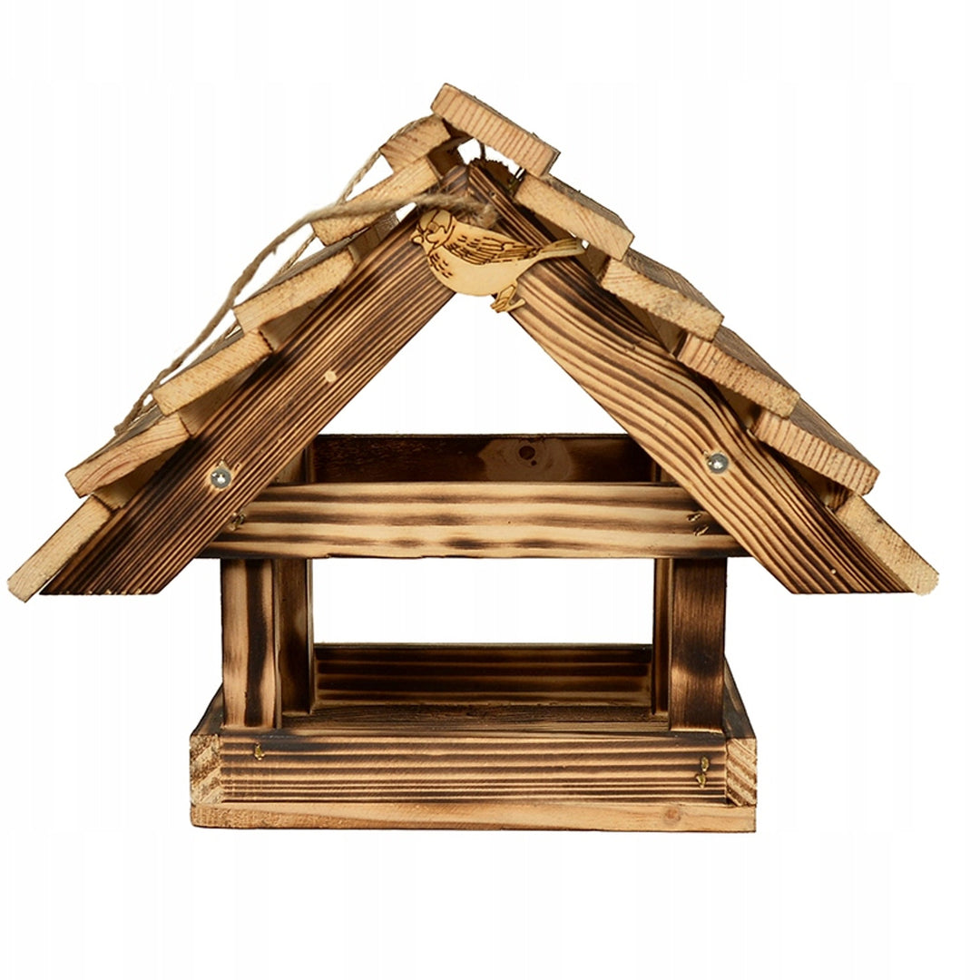 Mangiatoia in legno per uccelli da giardino XXL 30x25 cm