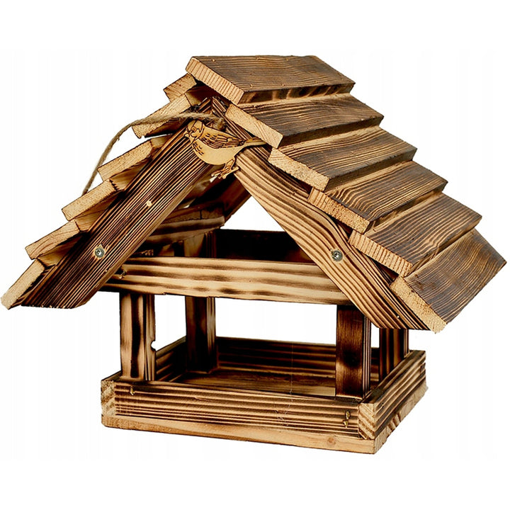Mangiatoia in legno per uccelli da giardino XXL 30x25 cm