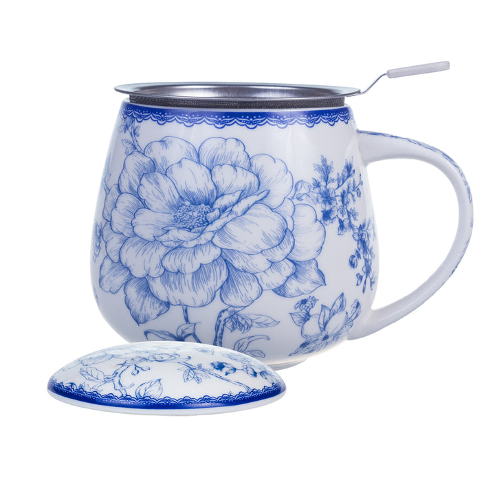 Elegante tazza in porcellana ispirata all'arte con infusore