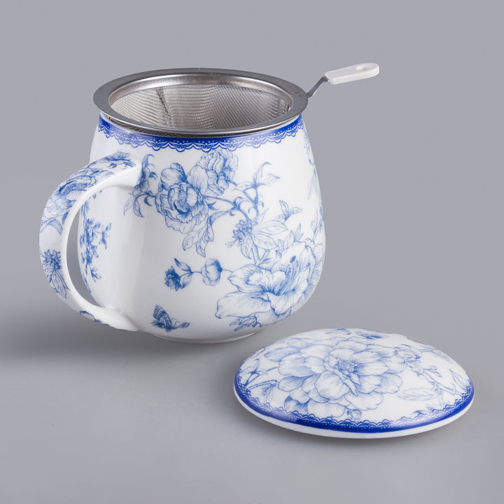 Elegante tazza in porcellana ispirata all'arte con infusore