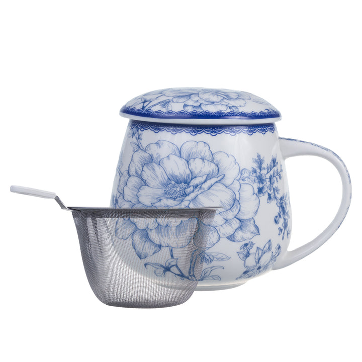 Elegante tazza in porcellana ispirata all'arte con infusore