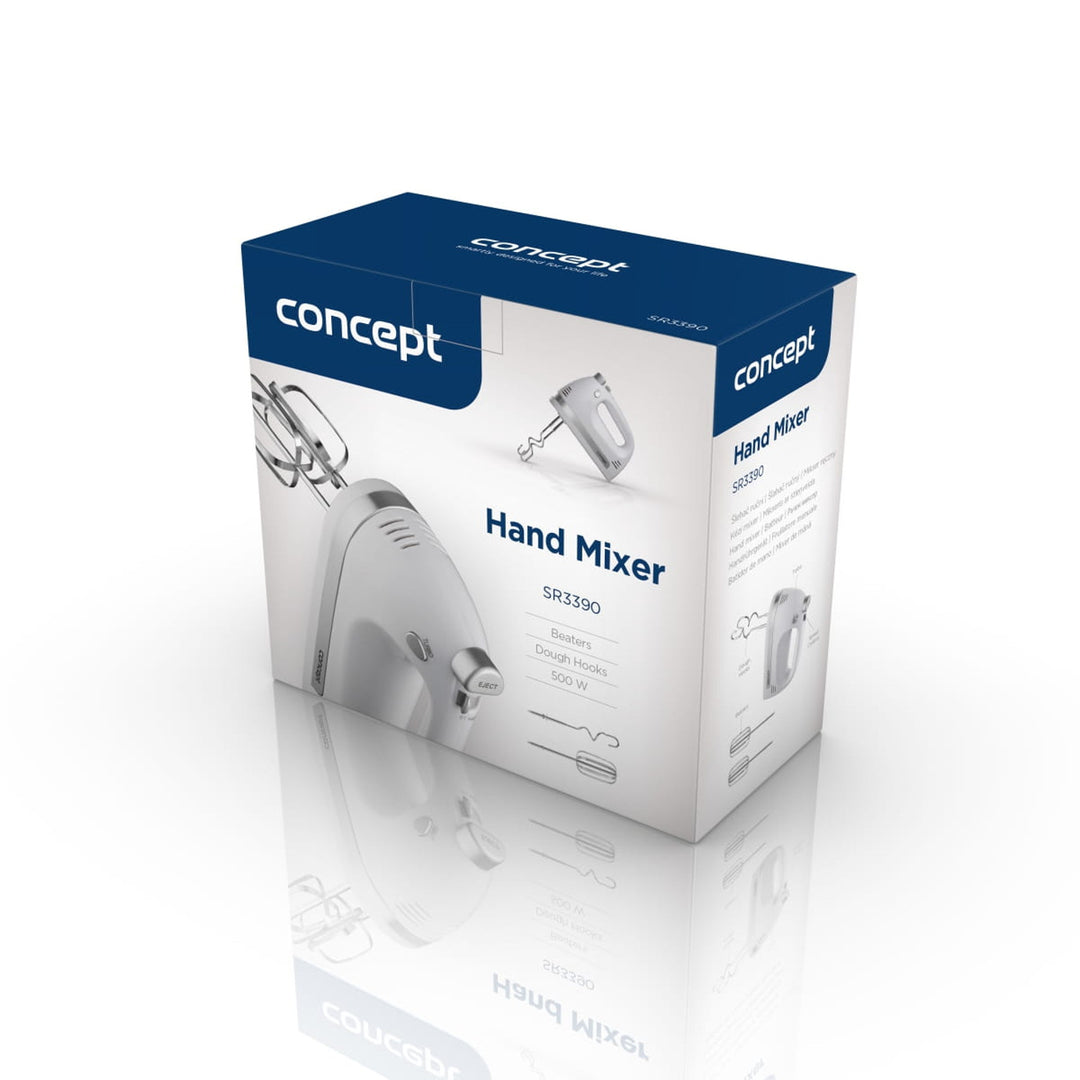 Miscelatore manuale Concept, 5 velocità, funzione Turbo, 500 W, bianco, SR3390