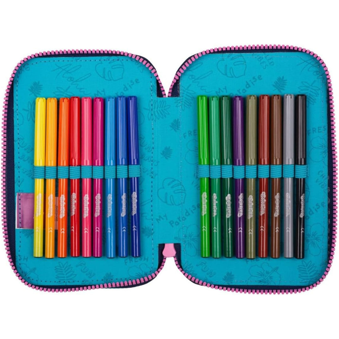 Astuccio a tre scomparti CoolPack con accessori JUMPER 3 STITCH