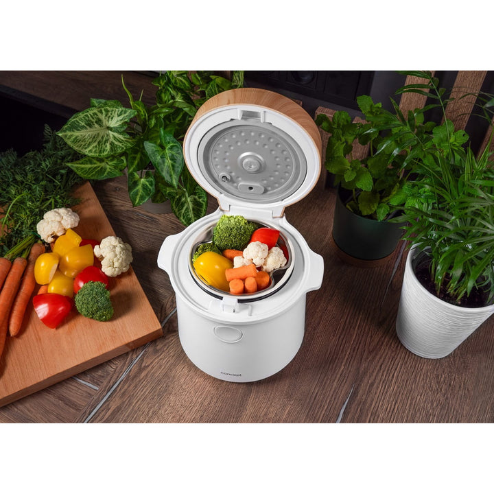 Cuociriso Concept, 9 programmi, display LED, 1,5 l, bianco, RE3030