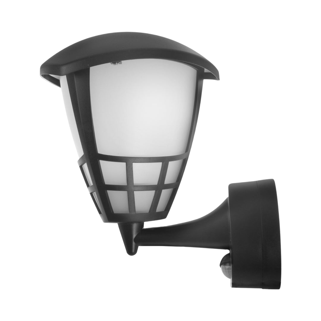 Lampada a parete 1xE27 con sensore Maclean, sensore a infrarossi, carico massimo 60W, IP65, nero, MCE518 B + lampadina a filamento LED E27, 6W 230V Maclean Energy MCE267 WW bianco caldo 3000Klm 720lm retro edison decorativo