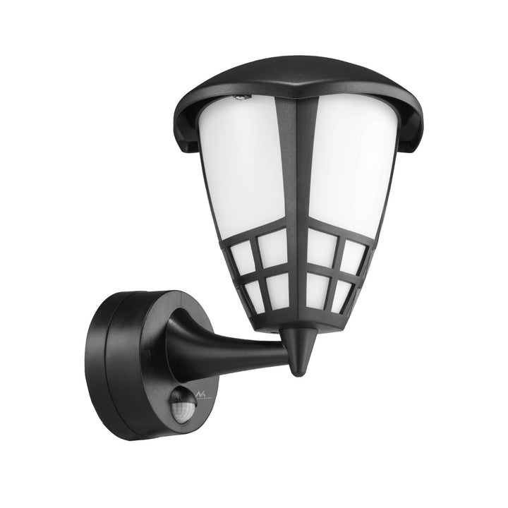 Lampada da parete 1xE27 con sensore Maclean, sensore a infrarossi, carico massimo 60W, IP65, nero, MCE518 B + lampadina a filamento LED E27, 11W 230V Maclean Energy MCE280 WW bianco caldo 3000K 1500lm retro edison decorativa A60