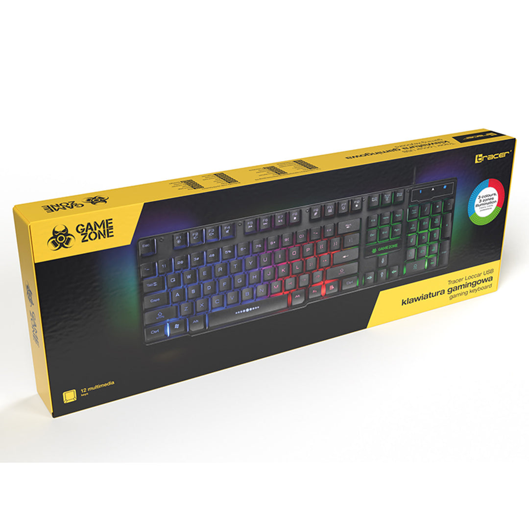 Tastiera da gioco Tracer, retroilluminata a LED, USB, GAMEZONE LoCCar