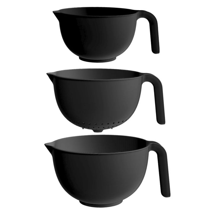 Set pratico, 2x ciotola, colino, con manico, grafite scura, 10034392