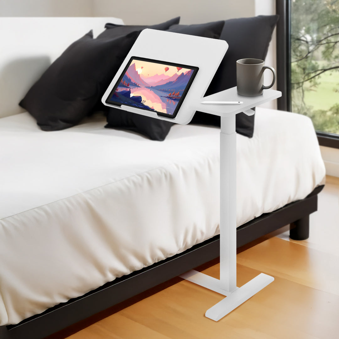 Supporto mobile per scrivania/laptop Maclean, bianco, altezza regolabile 76-109 cm, max. 30 kg , MC-120 W