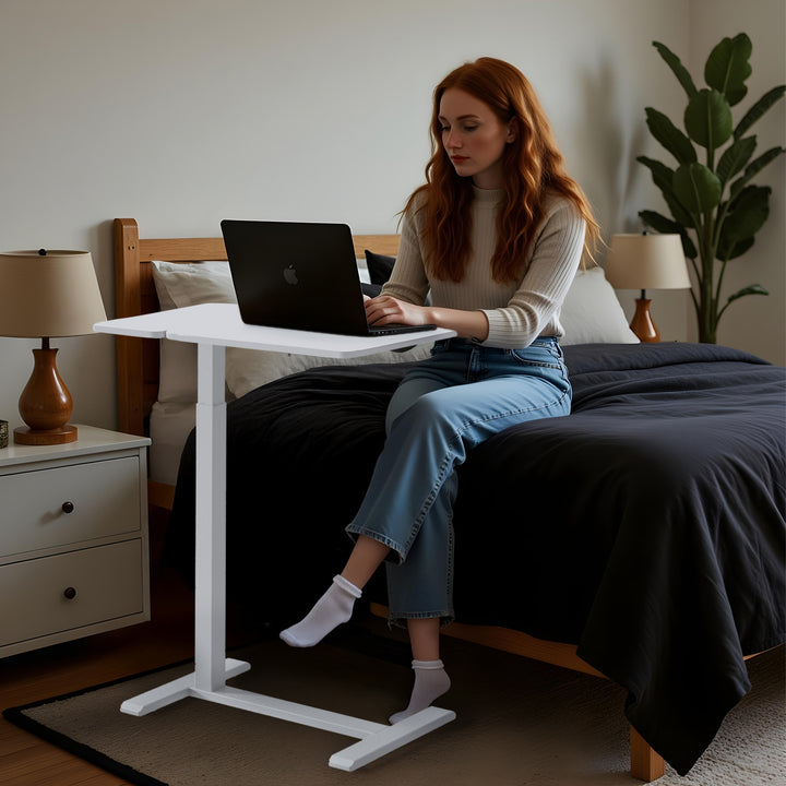 Supporto mobile per scrivania/laptop Maclean, bianco, altezza regolabile 76-109 cm, max. 30 kg , MC-120 W