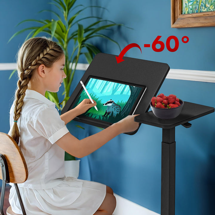 Supporto mobile per scrivania/laptop Maclean, nero, altezza regolabile 76-109 cm, max. 30 kg , MC-120 B