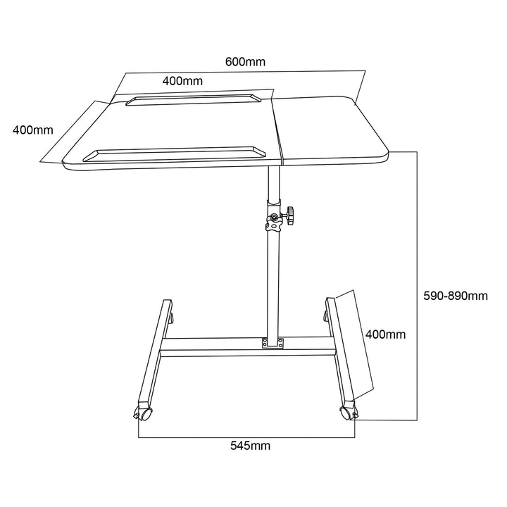 Supporto mobile per scrivania/laptop Maclean, bianco, regolabile in altezza 59-89 cm, max. 30 kg , MC-121 W