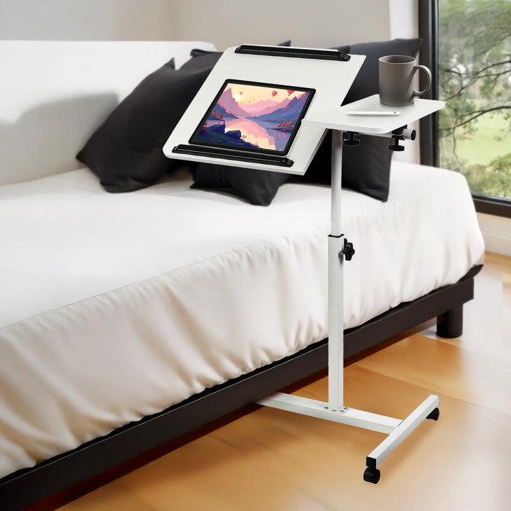Supporto mobile per scrivania/laptop Maclean, bianco, regolabile in altezza 59-89 cm, max. 30 kg , MC-121 W