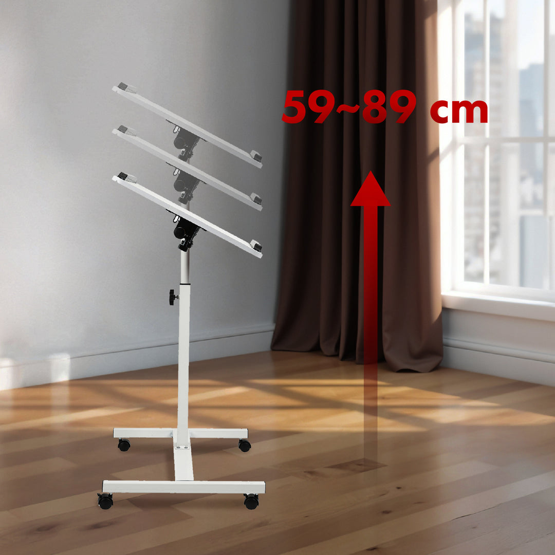 Supporto mobile per scrivania/laptop Maclean, bianco, regolabile in altezza 59-89 cm, max. 30 kg , MC-121 W