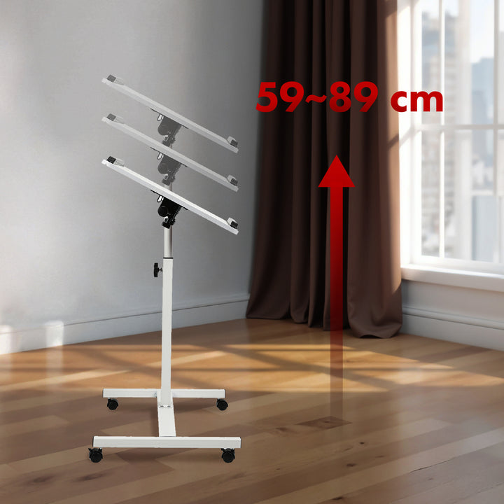 Supporto mobile per scrivania/laptop Maclean, bianco, regolabile in altezza 59-89 cm, max. 30 kg , MC-121 W