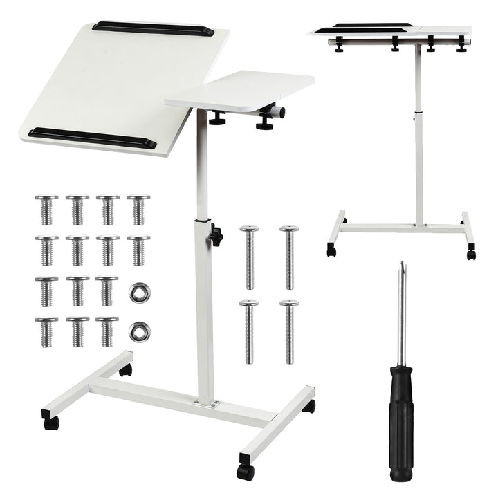 Supporto mobile per scrivania/laptop Maclean, bianco, regolabile in altezza 59-89 cm, max. 30 kg , MC-121 W