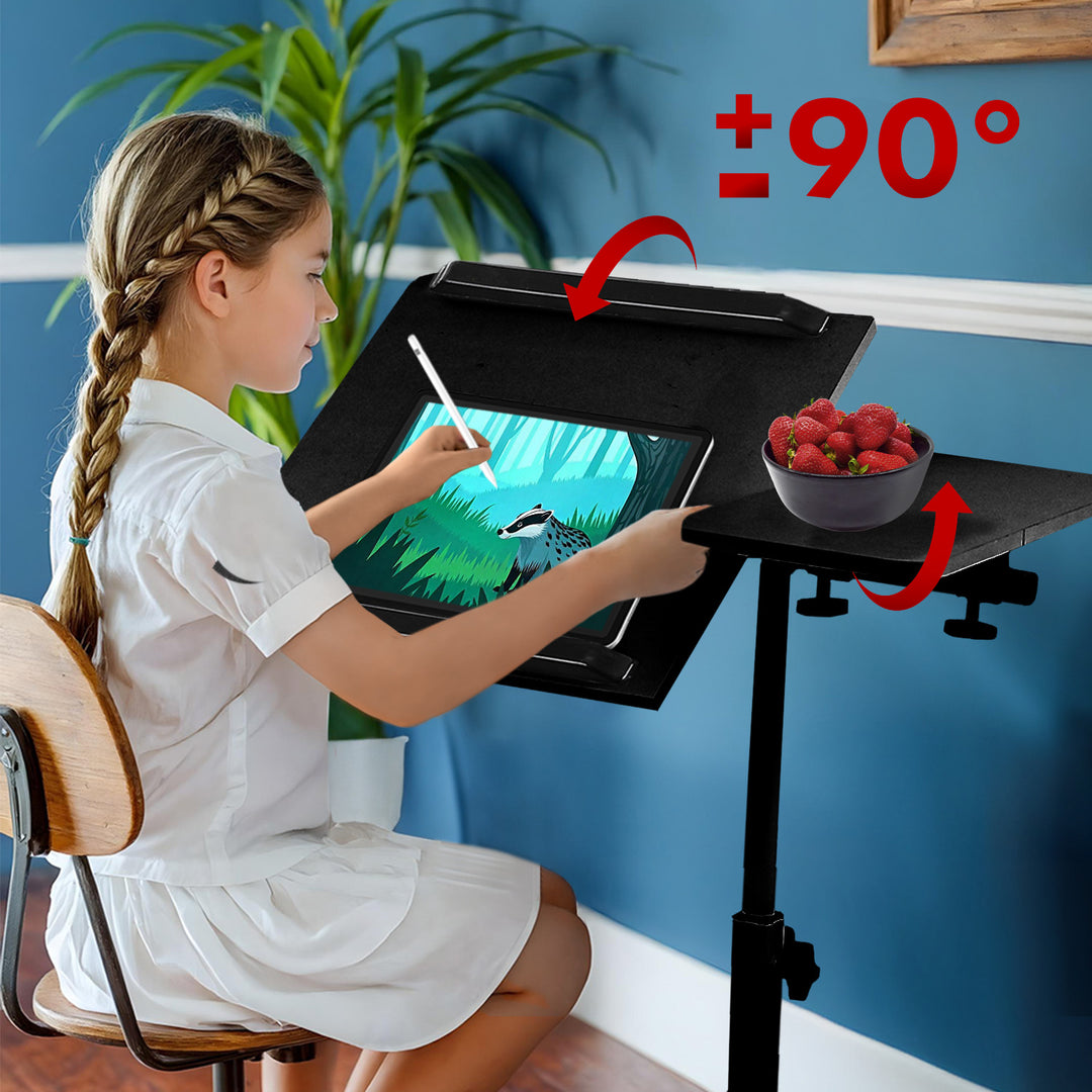 Supporto mobile per scrivania/laptop Maclean, nero, regolabile in altezza 59-89 cm, max. 30 kg , MC-121 B