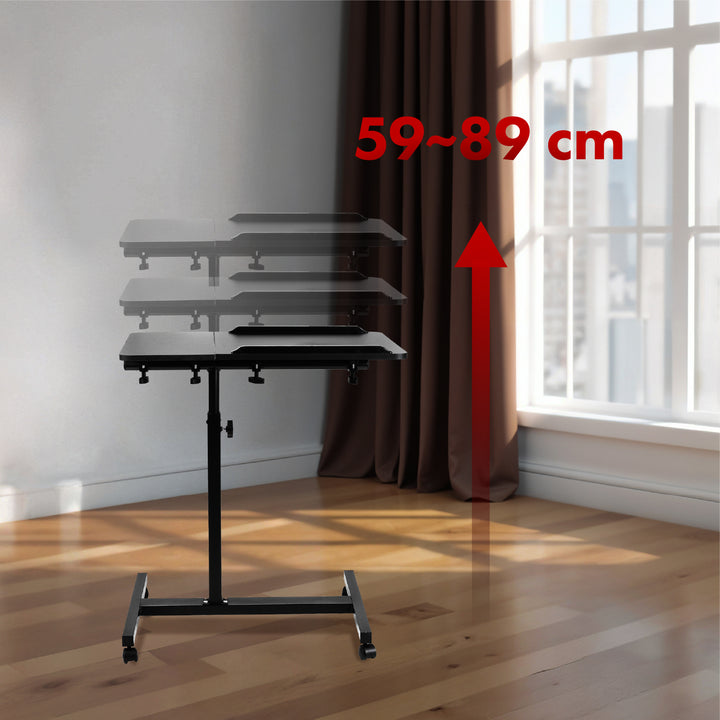 Supporto mobile per scrivania/laptop Maclean, nero, regolabile in altezza 59-89 cm, max. 30 kg , MC-121 B