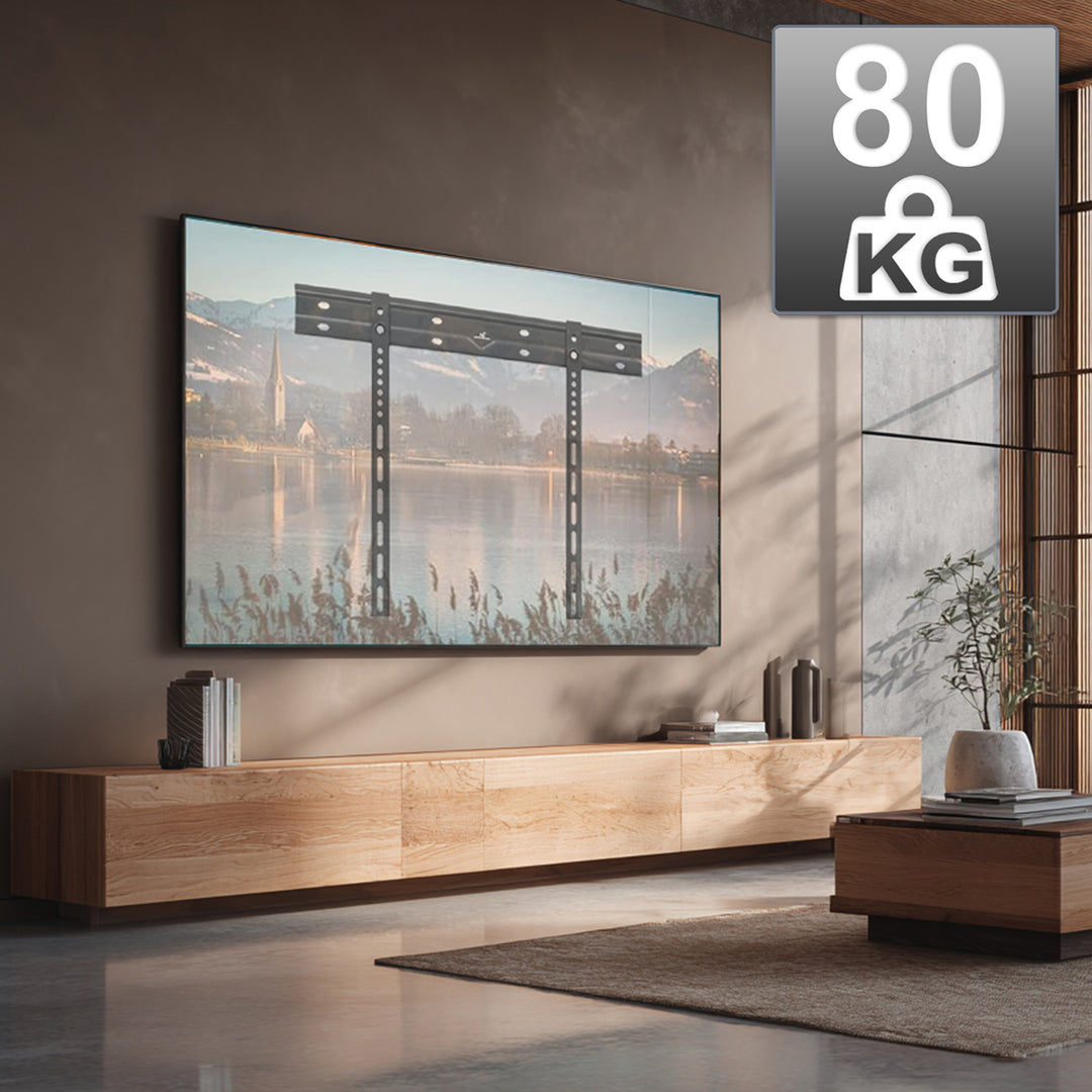 Supporto a parete ultrapiatto Maclean per TV, 40-85", max VESA 600x400, carico fino a 80 kg, MC-123