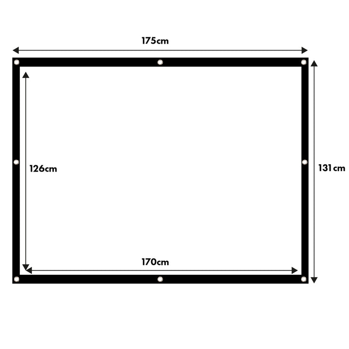Schermo di proiezione Maclean, 86", 175x131 cm, cornice 4:3 da 25 mm, ganci di tensione, MC-166