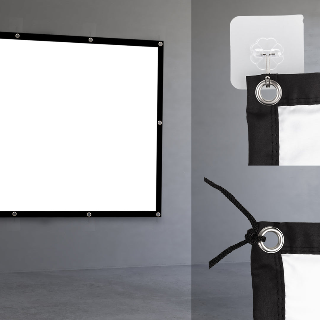 Schermo di proiezione Maclean, 150", 330x187cm, bordo 25mm 16:9, ganci di tensione, MC-167
