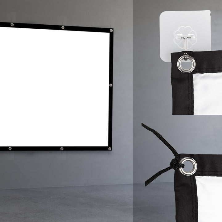 Schermo di proiezione Maclean, 150", 330x187cm, bordo 25mm 16:9, ganci di tensione, MC-167